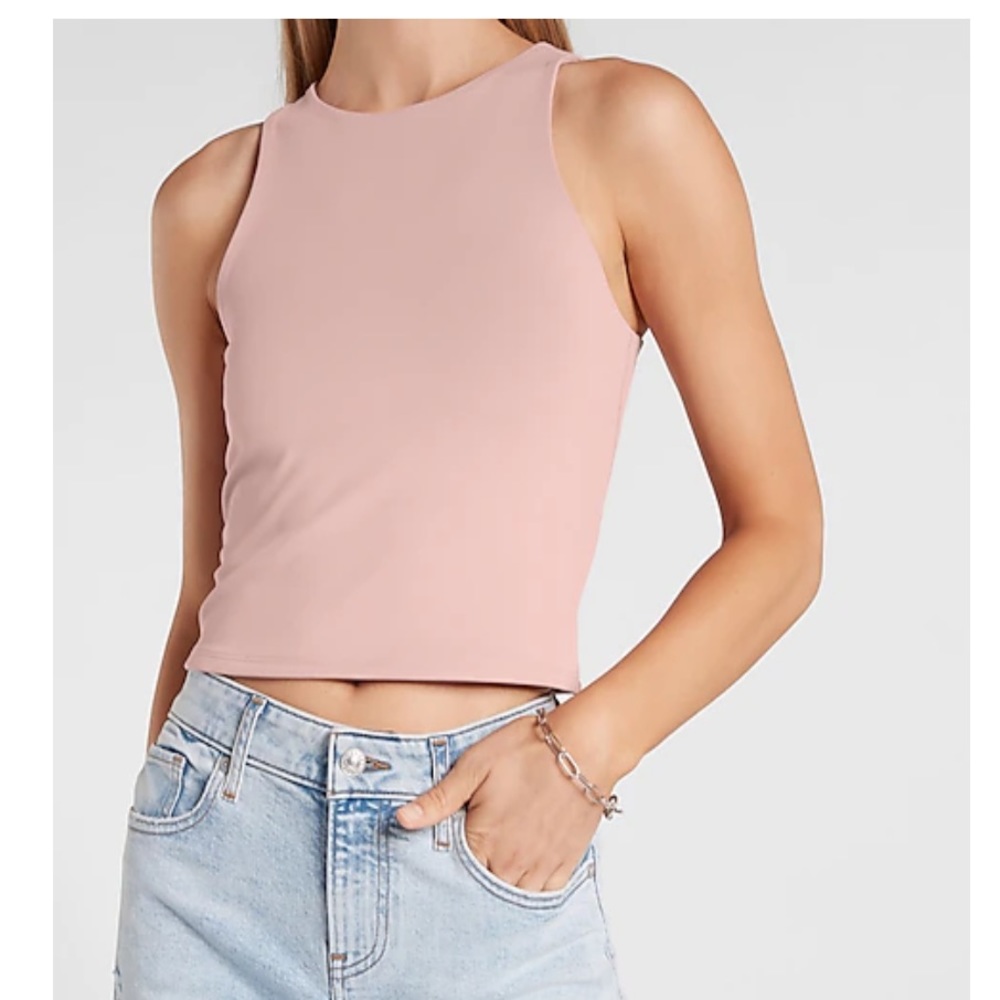 Express Body Contour Cropped High Neck Tank